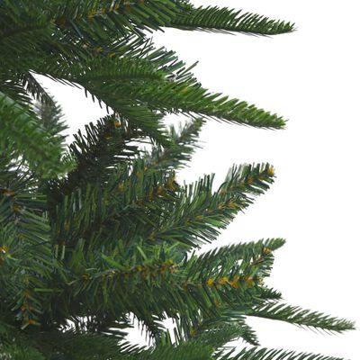 vidaXL kunstigt juletræ med LED og kuglesæt 210 cm PVC PE grøn