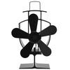vidaXL varmedrevet ovnventilator 5 blade sort