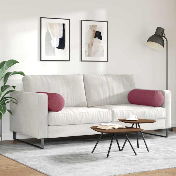 vidaXL Bolsterpuder 2 pcs Vinr&oslash;d &Oslash; 25 x 70 cm Stof