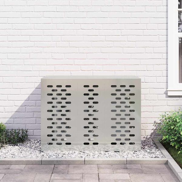 vidaXL Air Conditioner Cover S&oslash;lv 110 x 50 x 80 cm Galvaniseret st&aring;l