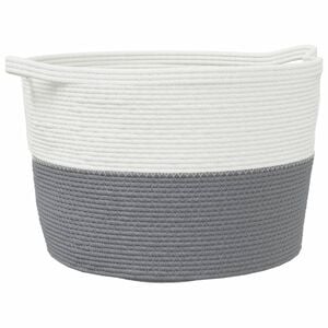 vidaXL vasket&oslash;jskurv &Oslash;60x36 cm bomuld gr&aring; og hvid