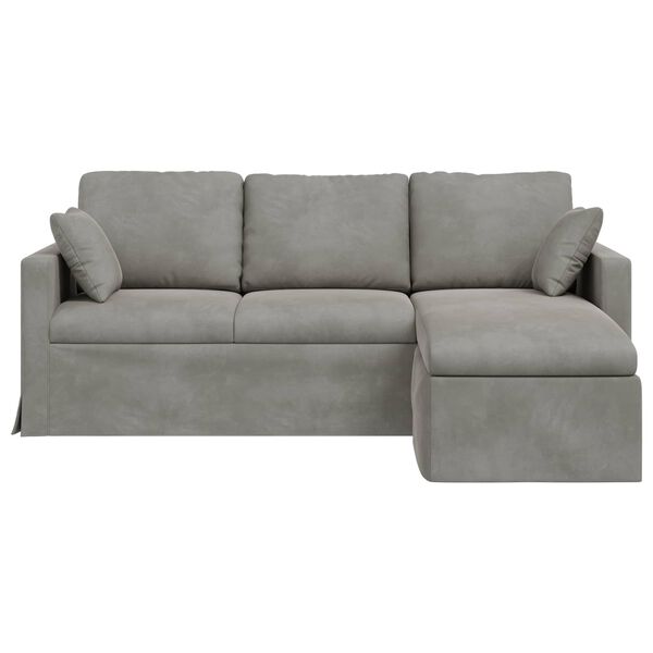 vidaXL Sofa Lysegr&aring; 198 x 134 x 80 cm Fl&oslash;jl