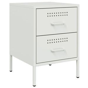 vidaXL sengebord 36x39x50,5 cm st&aring;l hvid