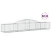 vidaXL buede gabionkurve 10 stk. 300x50x40/60 cm galvaniseret jern