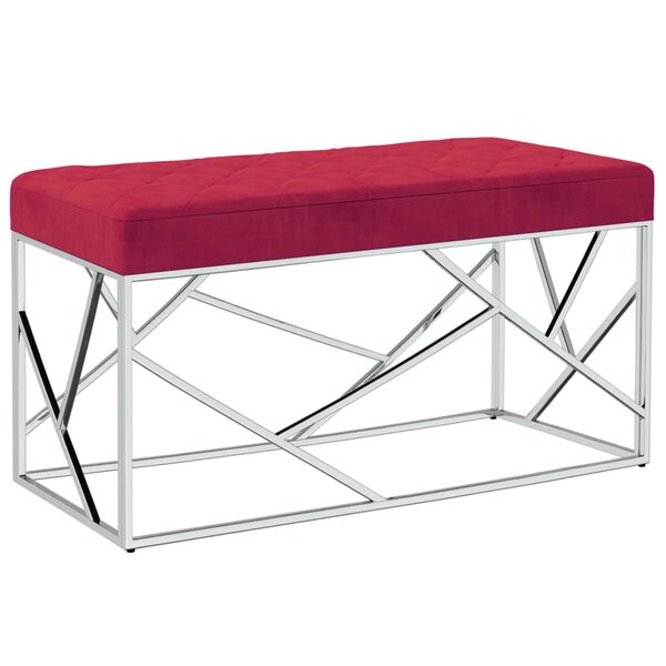 vidaXL b&aelig;nk 97 cm fl&oslash;jl og rustfrit st&aring;l vinr&oslash;d