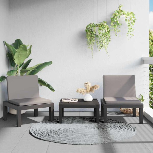 vidaXL liggestol med hynder PP antracitgr&aring;