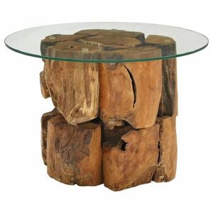 vidaXL sofabord 60 cm massivt teak-drivt&oslash;mmer