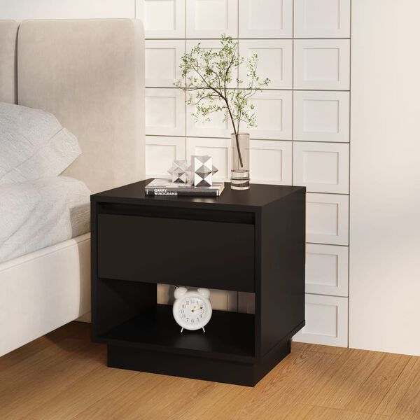 vidaXL sengeborde 2 stk. 45x34x44 cm konstrueret træ sort