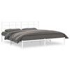 vidaXL sengeramme med sengegavl 200x200 cm metal hvid