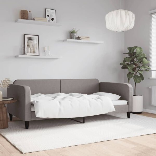 vidaXL daybed 100x200 cm stof gr&aring;brun