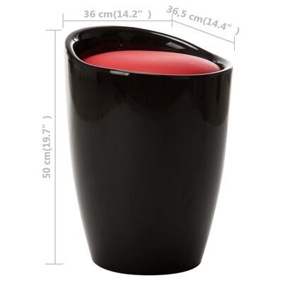vidaXL opbevaringstaburet kunstlæder sort og rød