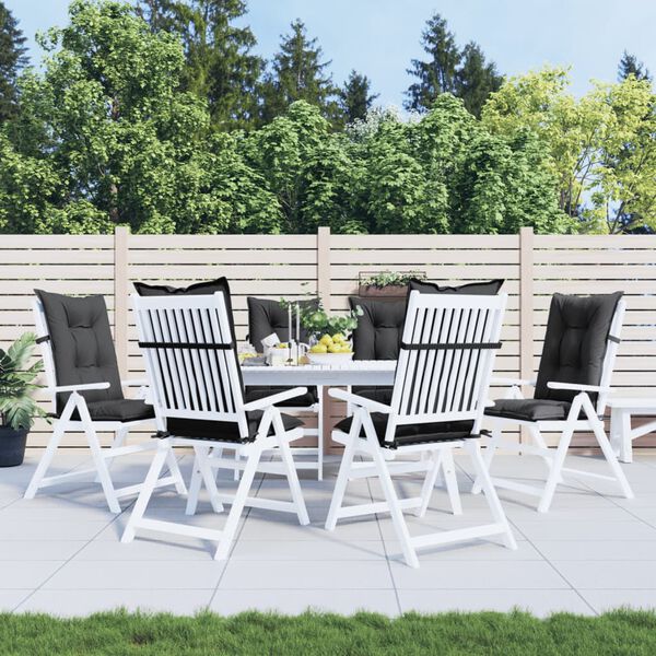 vidaXL stolehynder med h&oslash;j ryg 6 stk. 120x50x7 cm stof antracitgr&aring;