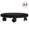vidaXL plantevogne 3 stk. med hjul 170 kg diam. 30 cm sort