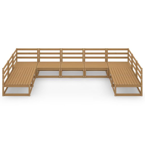 vidaXL loungesæt til haven 9 dele massivt fyrretræ