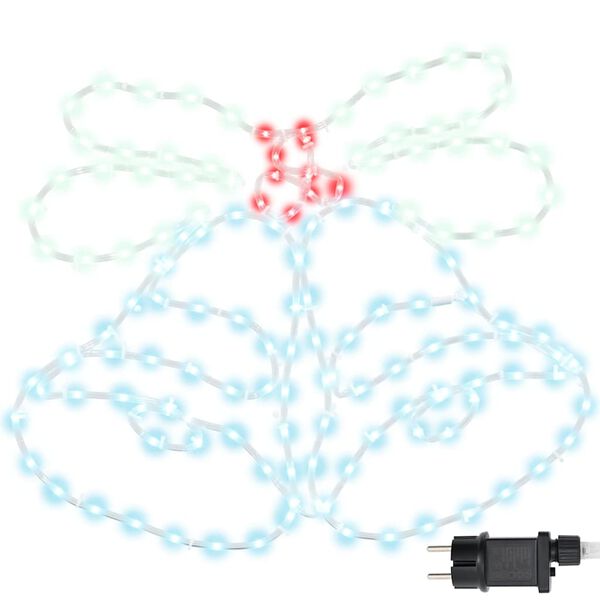 vidaXL Juleklokke med 144 LED'er Flerfarvet 56 x 46 cm PVC