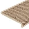 vidaXL selvklæbende trappemåtter 15stk. 65x21x4cm sisal-look sandfarve