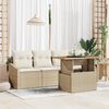 vidaXL Havesofa Sæt med pude 5 pcs Beige Poly rattan