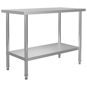 vidaXL arbejdsbord til k&oslash;kken 120x60x85 cm rustfrit st&aring;l