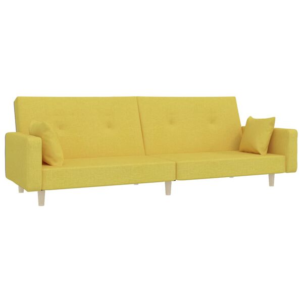 vidaXL 2-personers sovesofa med 2 puder stof gr&oslash;n