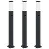 vidaXL pullertlamper med sensor 3 stk. 80 cm sort IP44