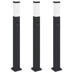 vidaXL pullertlamper med sensor 3 stk. 80 cm sort IP44
