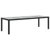 vidaXL havebord 250x100x75 cm h&aelig;rdet glas og polyrattan sort