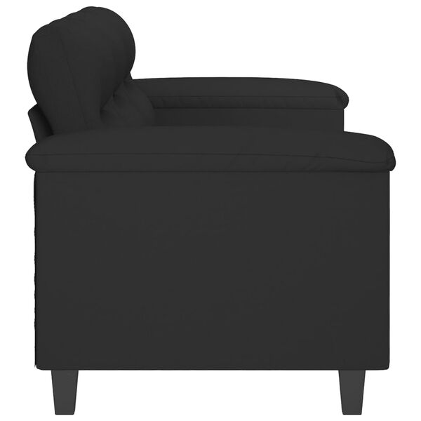 vidaXL 3-personers sofa 180 cm mikrofiberstof sort