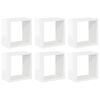 vidaXL v&aelig;ghylder 6 stk. 26x15x26 cm kubeformet hvid h&oslash;jglans