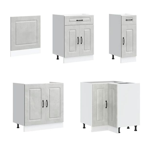 vidaXL k&oslash;kkenskabss&aelig;t Kalmar 11 dele konstrueret tr&aelig; beton gr&aring;