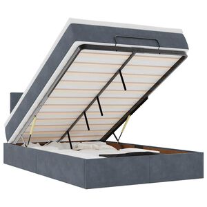 vidaXL osmannisk seng med madras 120x190 cm fl&oslash;jl m&oslash;rkegr&aring;