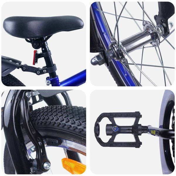 vidaXL B&oslash;rnecykel 20 tommer til b&oslash;rn i alderen 6-11 &aring;r Bl&aring; Sort