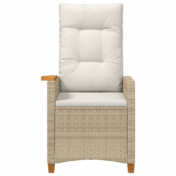 vidaXL L&aelig;nestol med teplade med pude 62 x 64 x 112 cm polyrattan