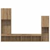 vidaXL TV-skab med LED -strimmellys 4 pcs artisan eg Konstrueret træ