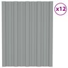 vidaXL Tagpanel 12 pcs Gr&aring; 60 x 45 cm Galvaniseret st&aring;l