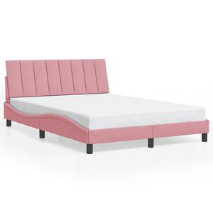 vidaXL sengeramme uden madras Hanko 140x190 cm fl&oslash;jl pink