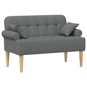 vidaXL L&aelig;nestol med knap tufting M&oslash;rkegr&aring; 120 x 65 x 79 cm Stof