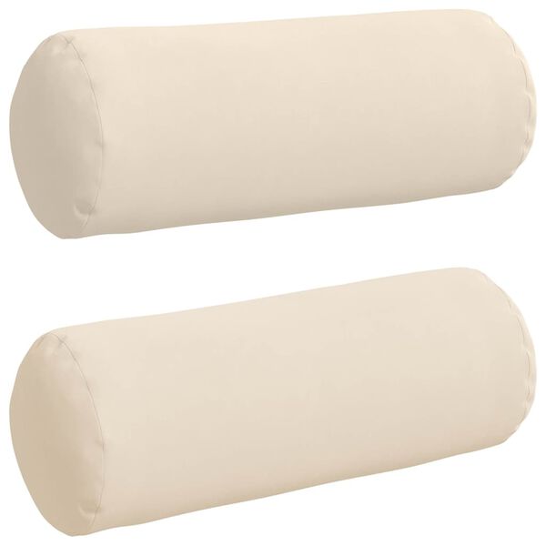 vidaXL Bolsterpuder 2 pcs Beige Ø 25 x 70 cm Mikrofiberstof