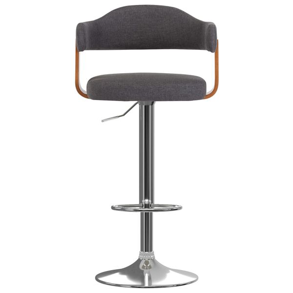 vidaXL barstole 2 stk. b&oslash;jet tr&aelig; og stof m&oslash;rkegr&aring;