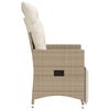 vidaXL havestole 2 stk. med l&aelig;nefunktion og hynder polyrattan beige
