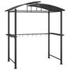 vidaXL grillpavillon med sidehylder 210x114x230 cm st&aring;l antracitgr&aring;