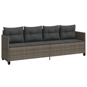 vidaXL loungesofa med hynder polyrattan gr&aring;