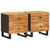 vidaXL Natskab 2 stk. Brun 40 x 33 x 46 cm Massivt mangotr&aelig;