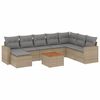 vidaXL spisebordss&aelig;t til haven 9 dele med hynder polyrattan beige