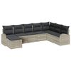 vidaXL Sofa S&aelig;t med pude med opbevaring 8 pcs Lysegr&aring; polyrattan