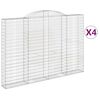 vidaXL buede gabionkurve 4 stk. 300x30x200/220 cm galvaniseret jern