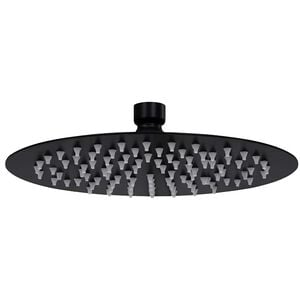 vidaXL regnbrusehoved 20 cm rund rustfrit st&aring;l sort
