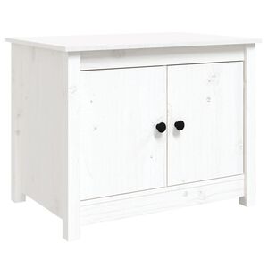 vidaXL sofabord 71x49x55 cm massivt fyrretr&aelig; hvid