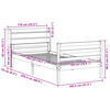 vidaXL sengeramme med sengegavl 100x200 cm massivt fyrretræ