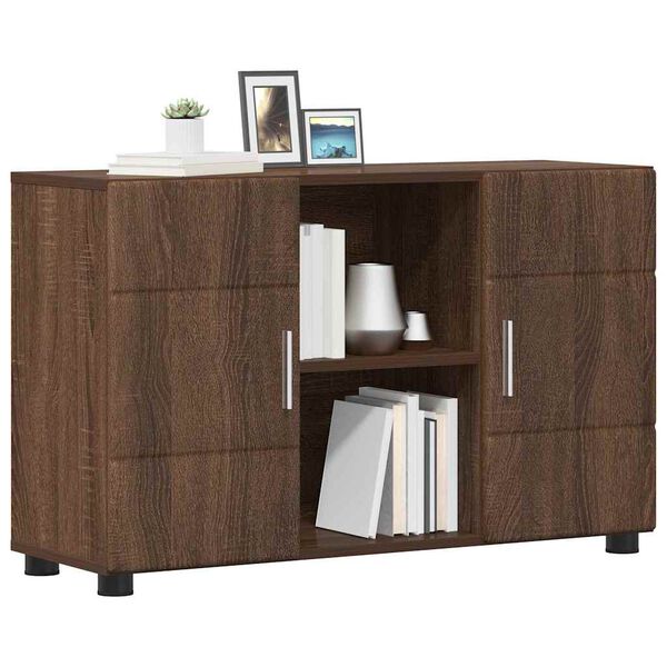 vidaXL Sideboard med d&oslash;r Brun eg 88,5 x 30,5 x 55,5 cm Konstrueret tr&aelig;