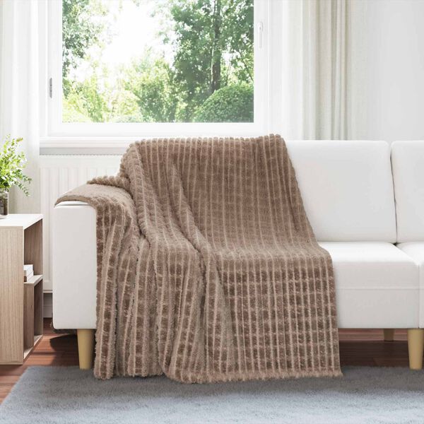 vidaXL Throw t&aelig;ppe Camel 200 x 150 cm Fleece